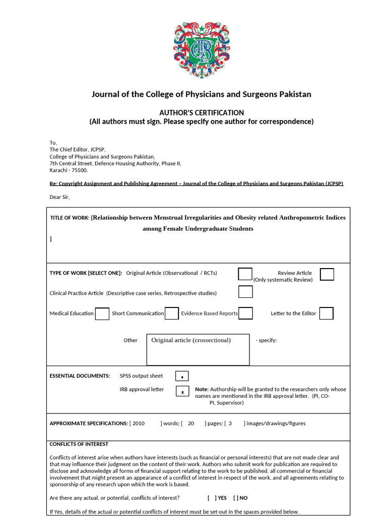 Author Certification Proforma ACP | PDF