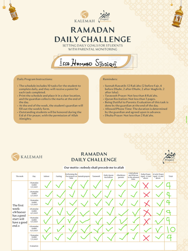 Ramadan Daily Challenge 2025 - Daily Tracker Book | PDF | Ramadan ...