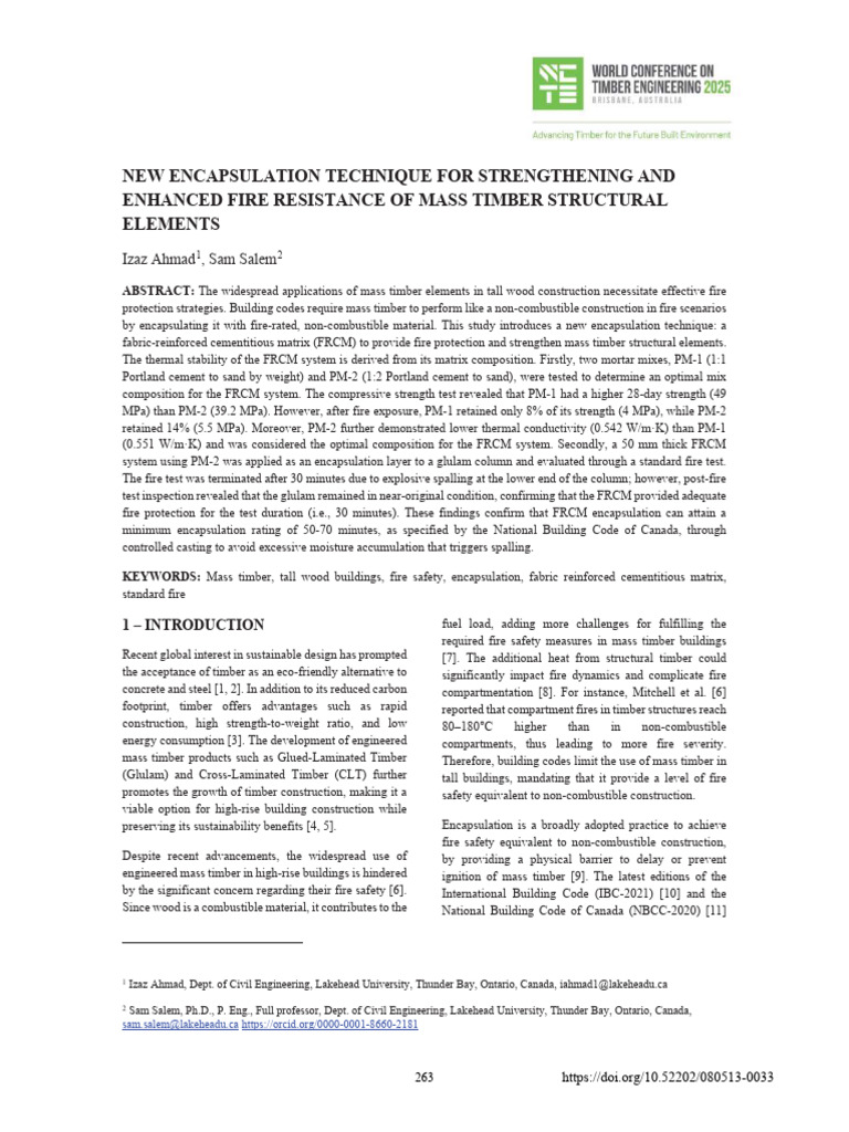 New Encapsulation Technique For Strengthening and Enhanced Fire ...