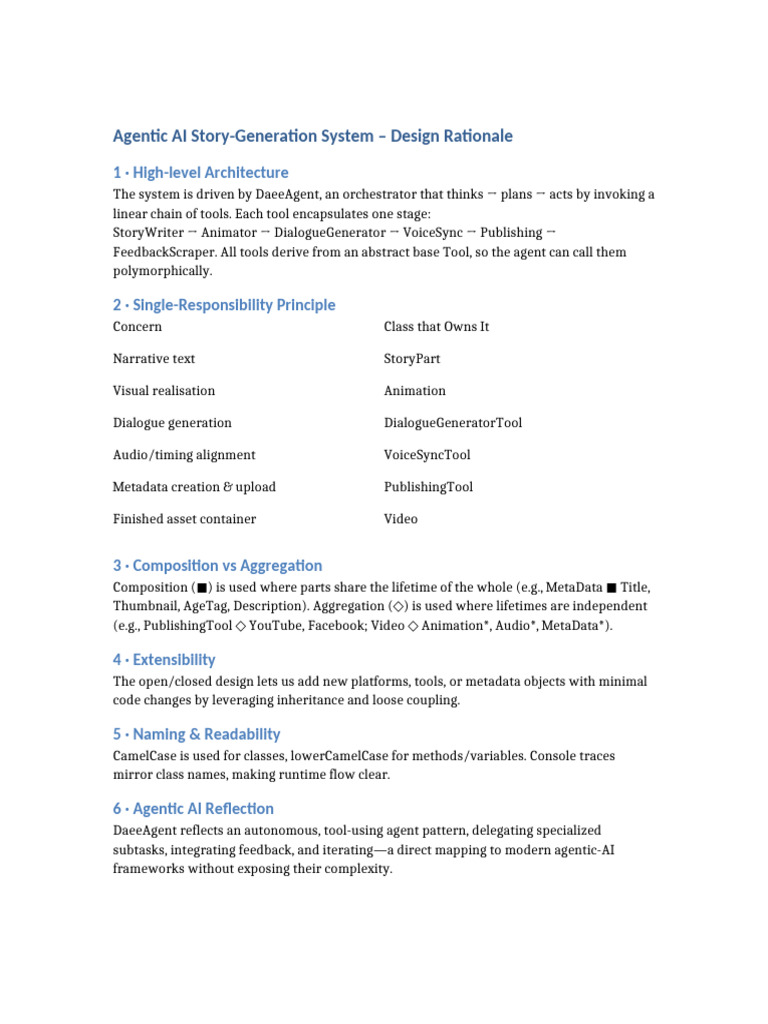 Agentic AI Design Rationale | PDF