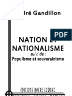 Gandillon André, Nation et nationalisme suivi de Populisme et souverainnisme