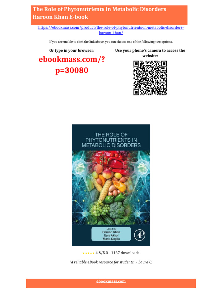The Role of Phytonutrients in Metabolic Disorders Haroon Khan Ebook ...
