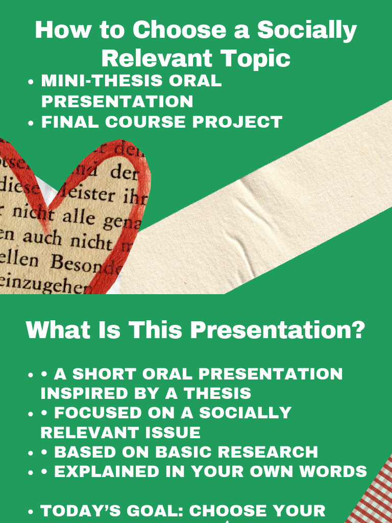 Choosing A Socially Relevant Topic Presentation | PDF