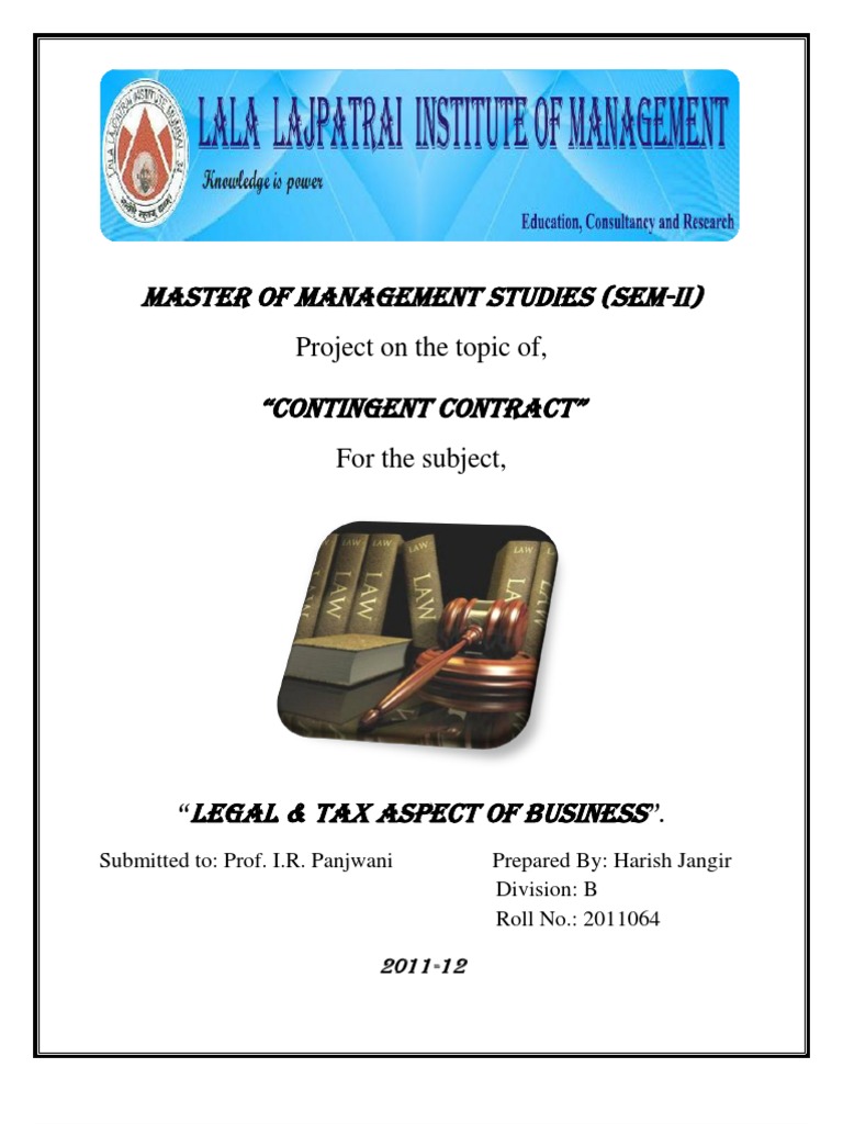 Contingent Contracts Section 31 In The Indian Contract Act