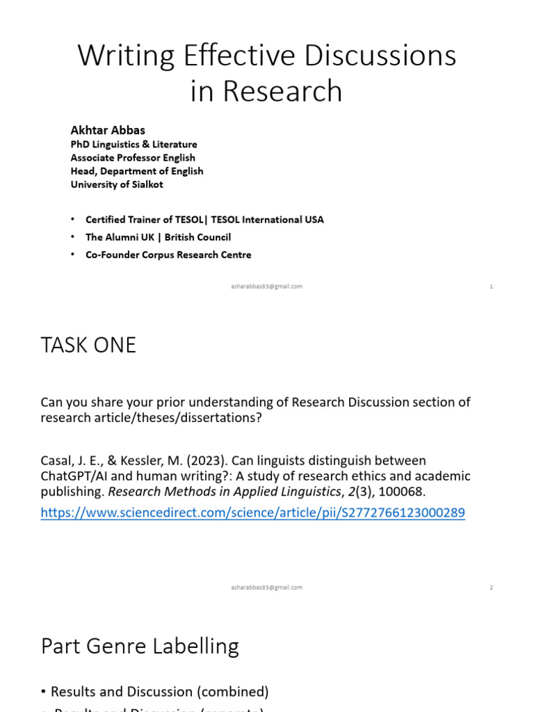 Writing Effective Discussions in Research Strategies For Rhetoric ...