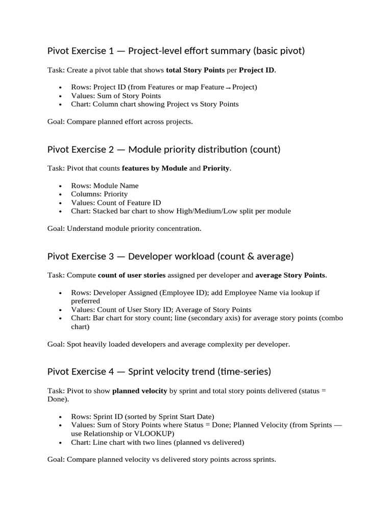 Pivot Exercise | PDF | Computing | Information Science