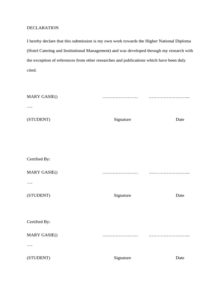 Declaration | PDF