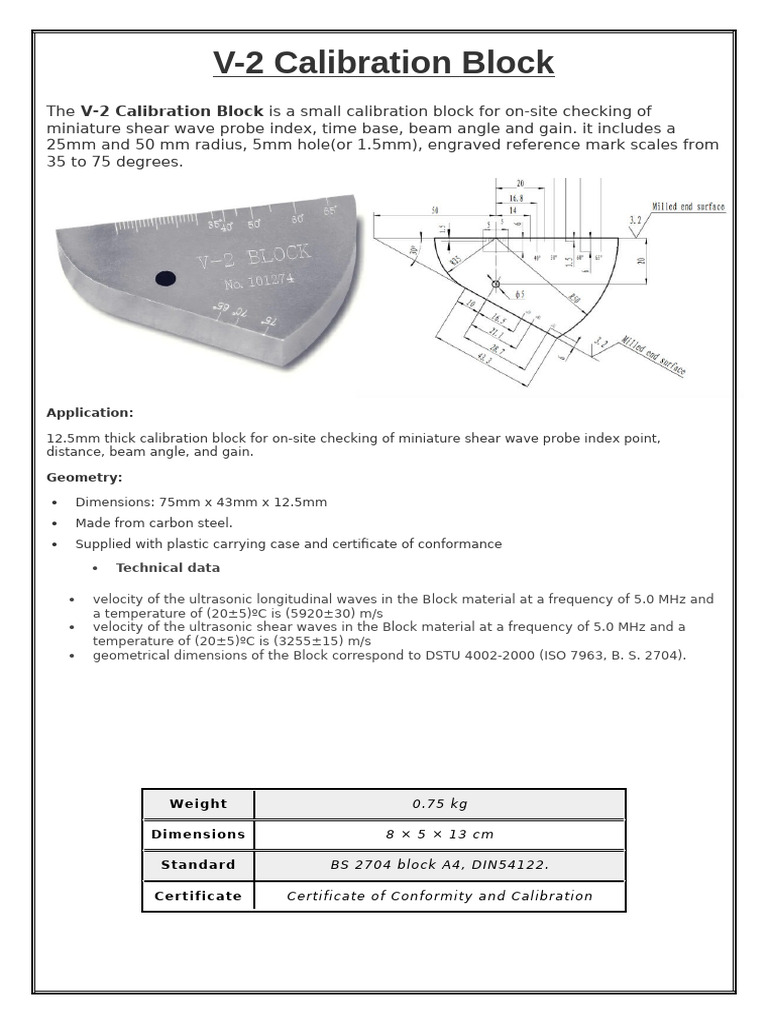 V2 Calibration Block | PDF