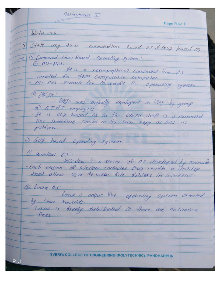 OSY Assignment 1 | PDF