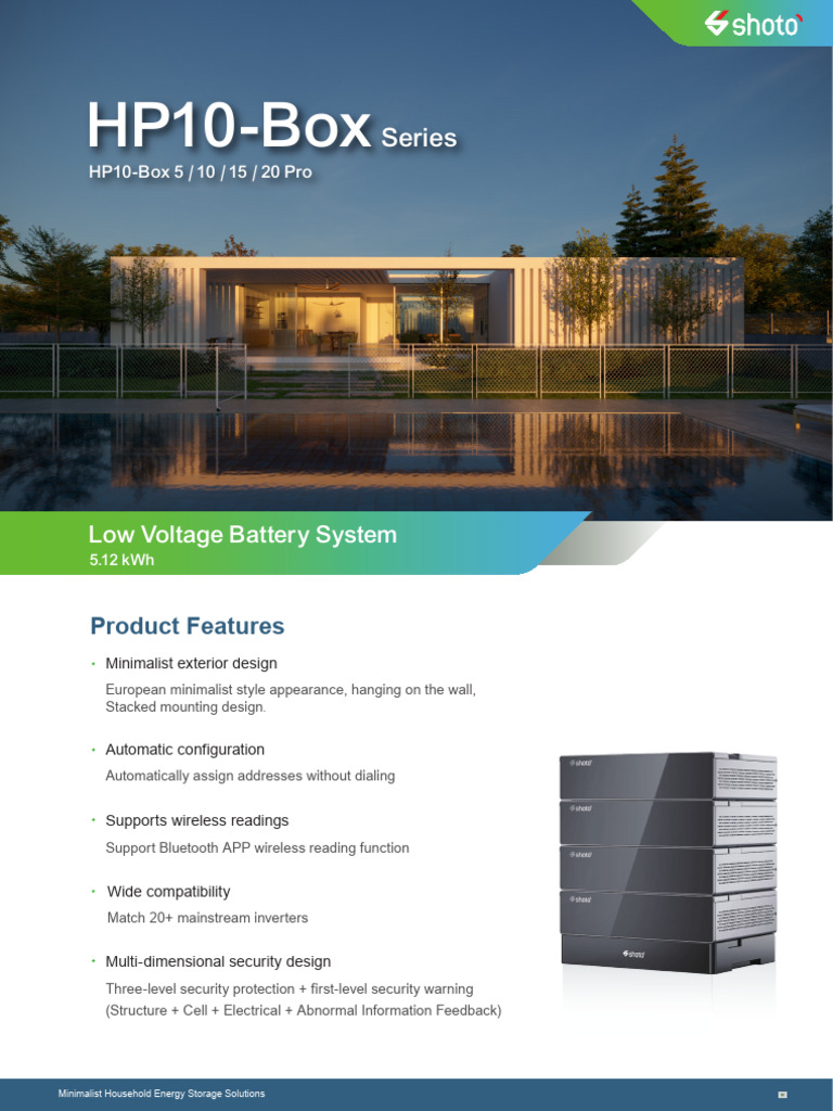 Shoto HP10 Box5 Pro Specification | PDF | Energy Storage | Power Inverter