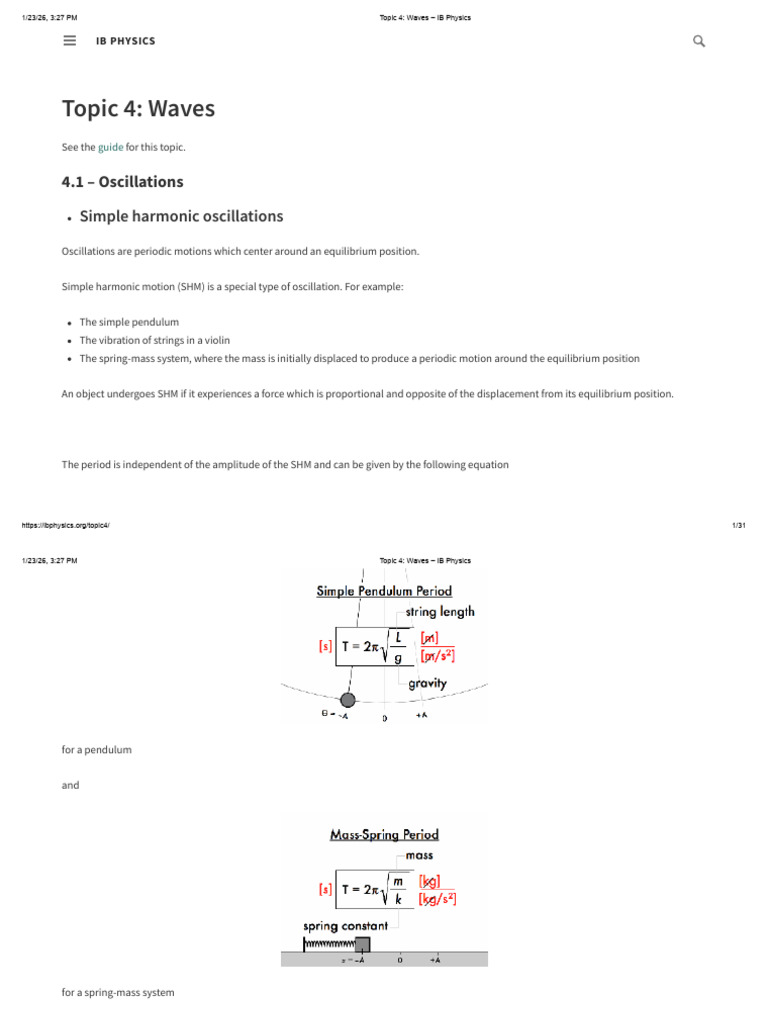 Topic 4 - Waves - IB Physics | PDF | Waves | Polarization (Waves)