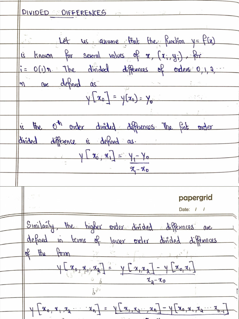 Newtons Divided Difference | PDF