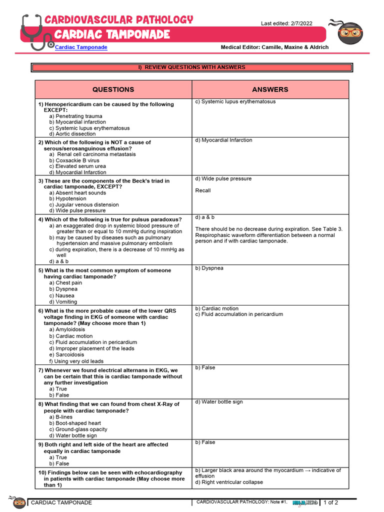 Cardiac Tamponade (1) Atf | PDF | Heart | Ventricle (Heart)