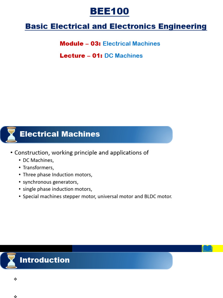 Module-4 L1 DC Machines | PDF | Electromagnetic Induction | Electric Motor