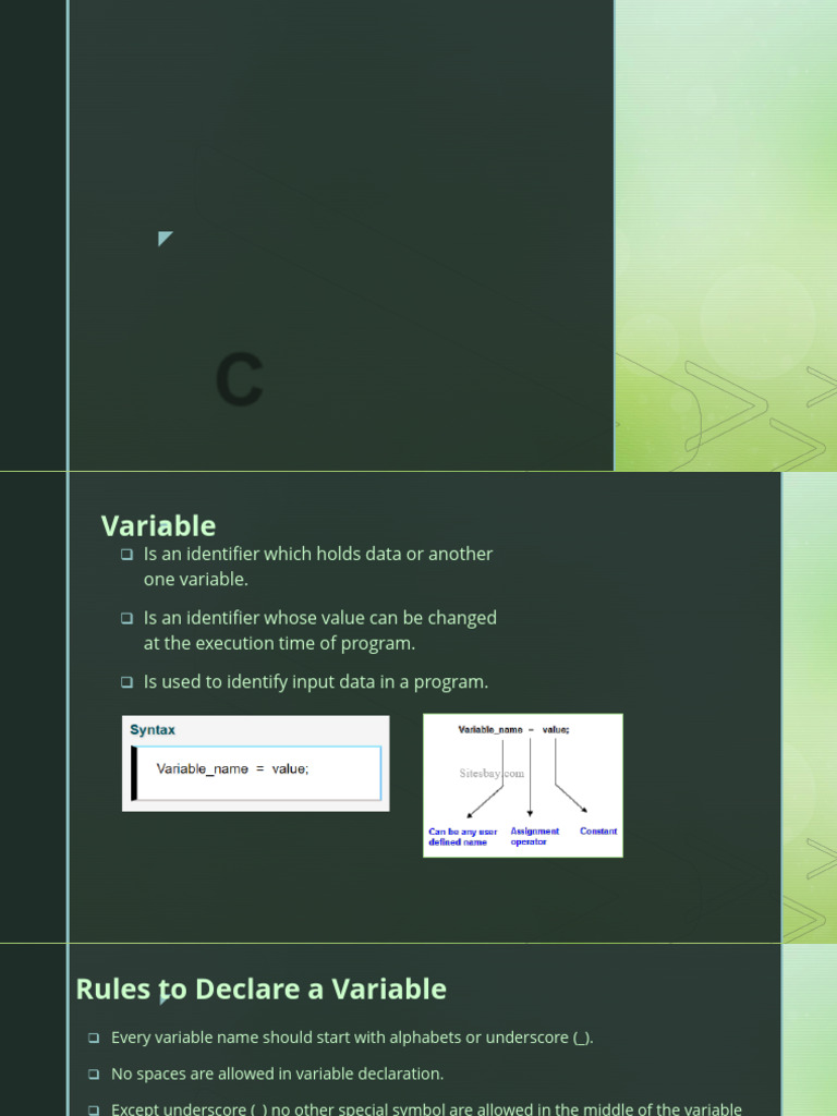 VARIABLES and Its Rules | PDF