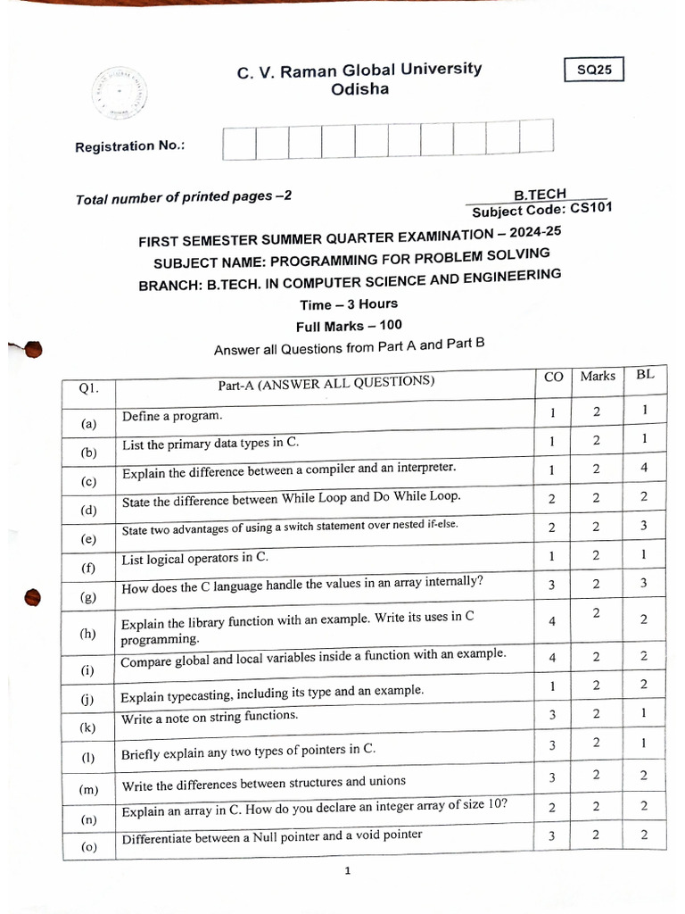 Pos Previous Year Question | PDF