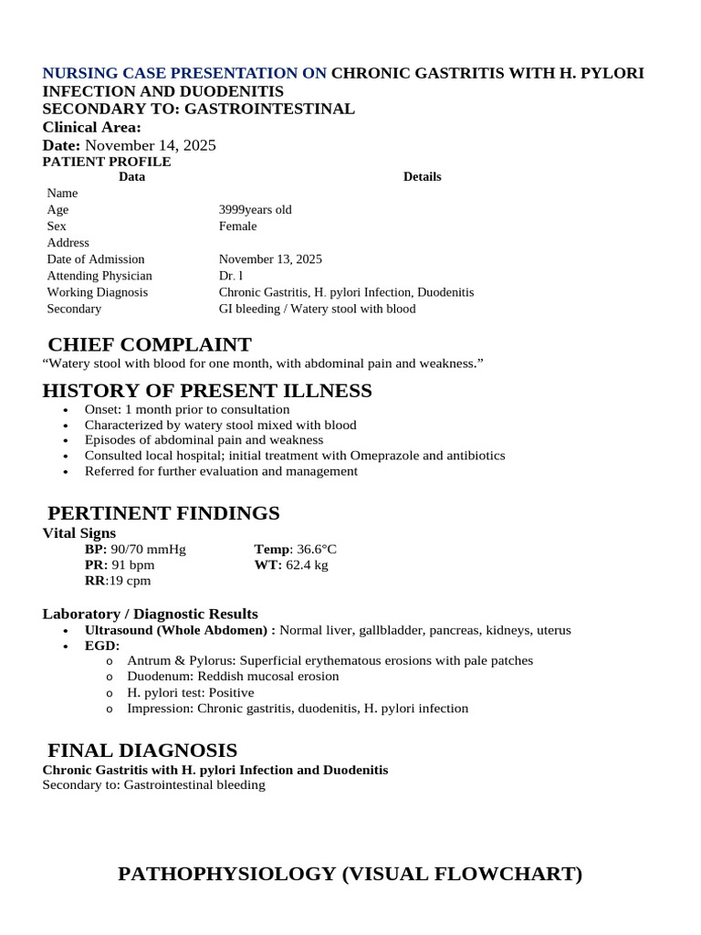 Case Study GI BLEEDING - Docx Final | PDF