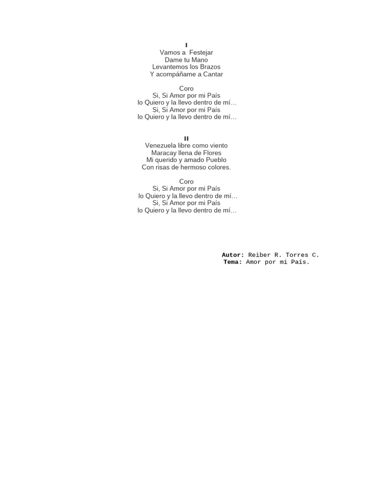 Vamos A Festejar Cancion de Reiber Torres | PDF