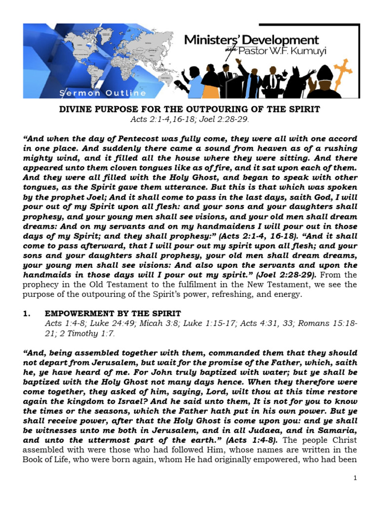 Divine Purpose For The Outpouring of The Spirit - Swt20251213 | PDF ...