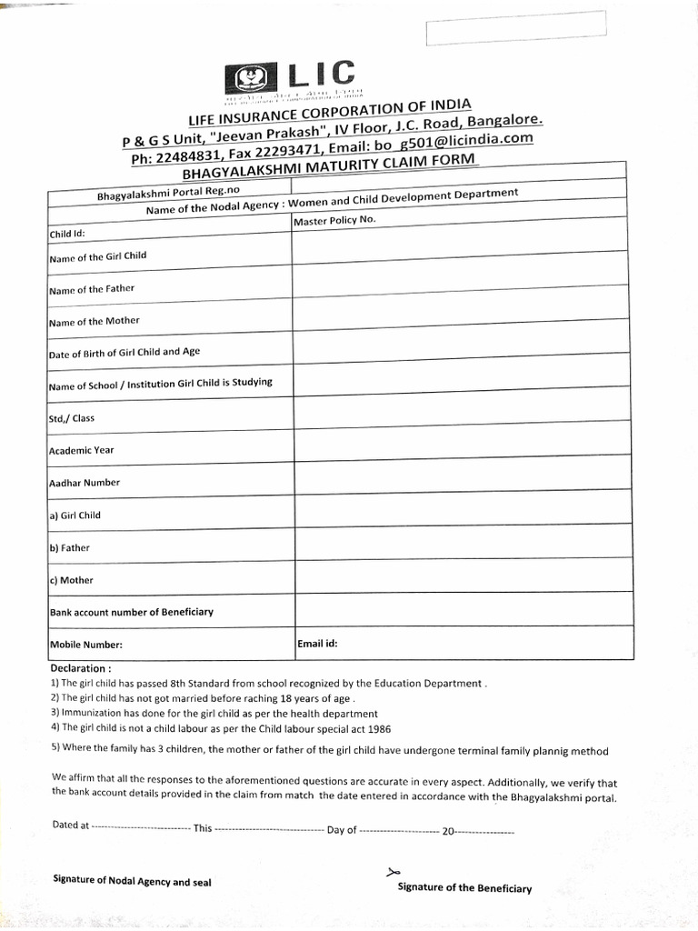 Prastavane Ge LIC Form | PDF