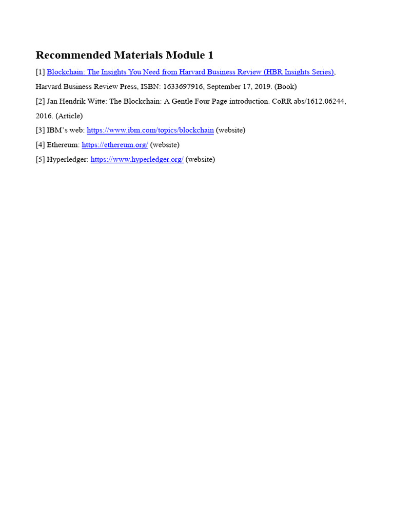 Module 1 Recommended Materials | PDF
