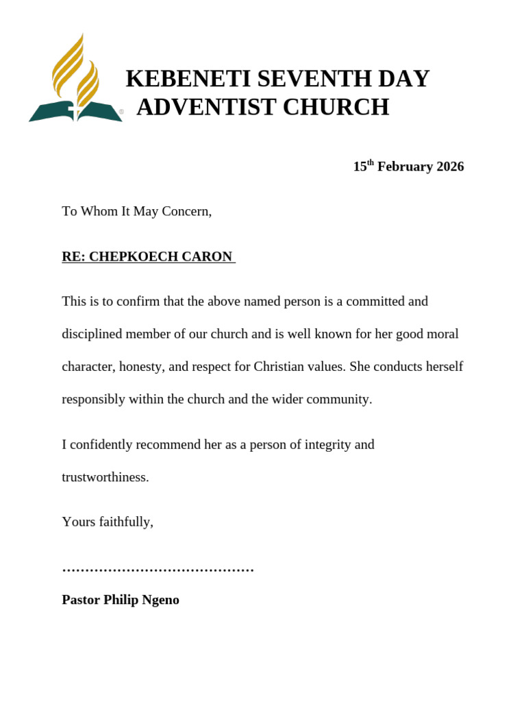 Kebeneti Seventh Day Adventist Church | PDF