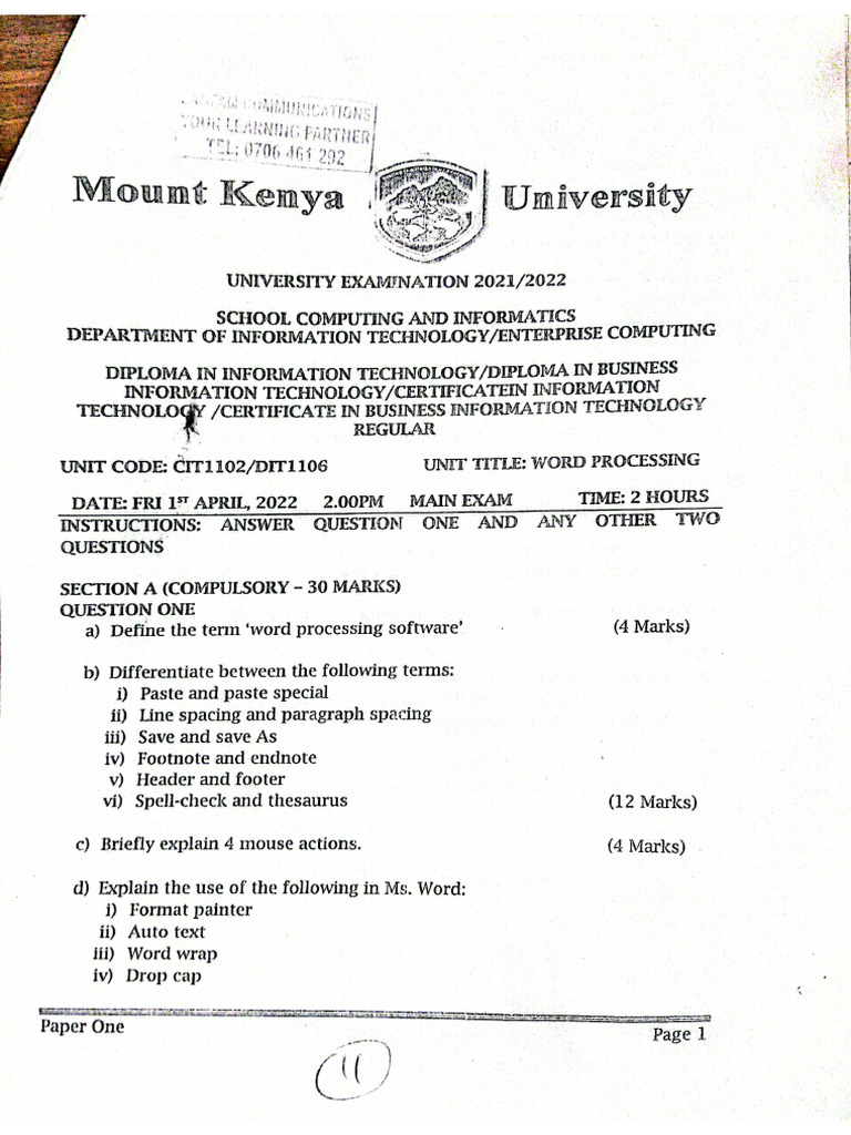 Past Papers | PDF