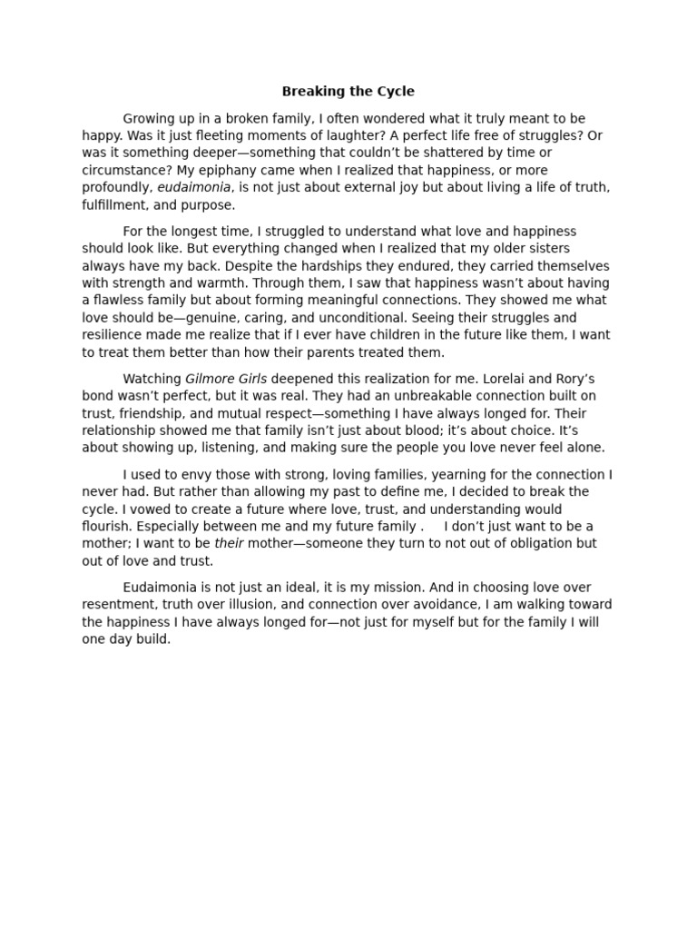 Breaking The Cycle | PDF