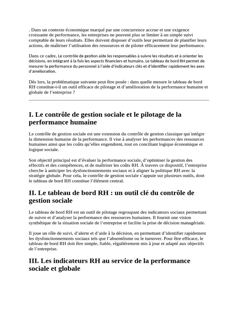 Dissertation Du Controle de Gestion Social | PDF | Gestion des ...