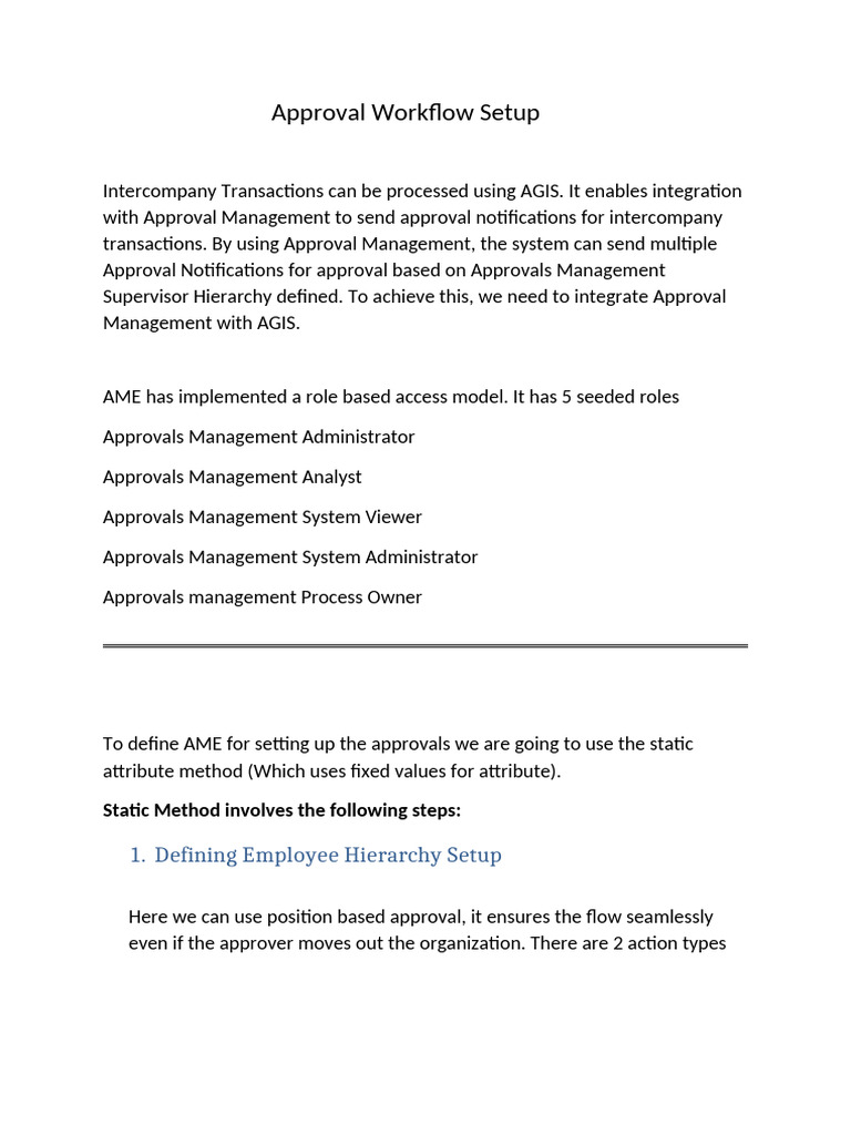 Approval Workflow Setup | PDF