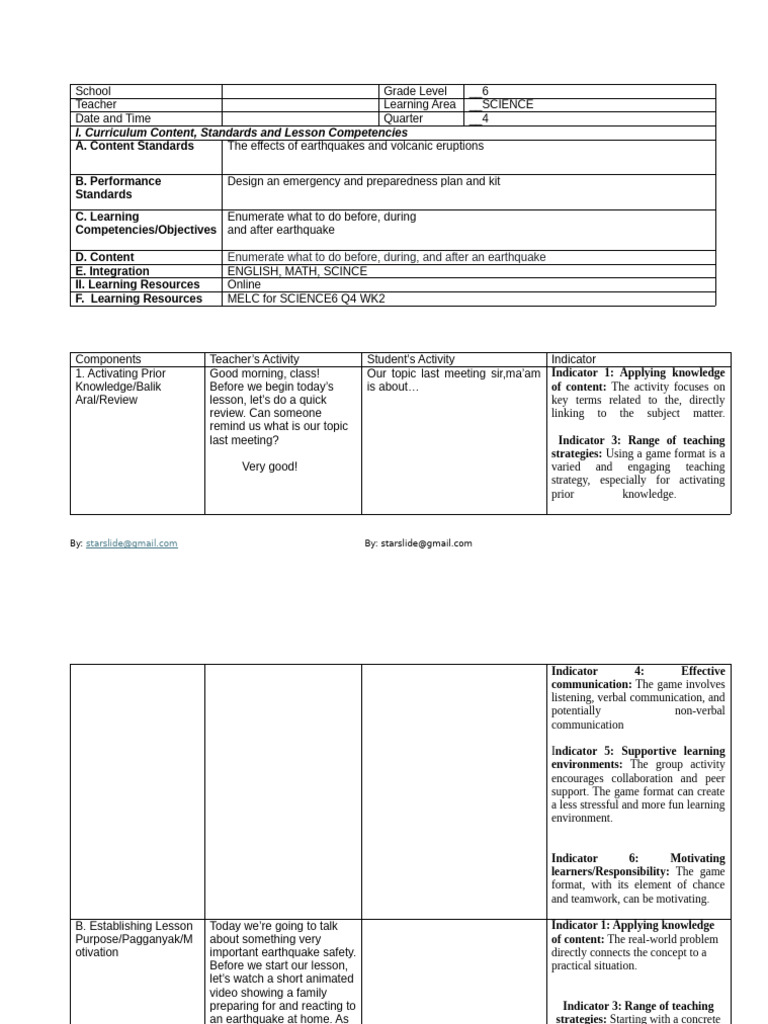 DLP Cot Science6 q4 Wk2 Melc Based | PDF | Learning | Educational ...