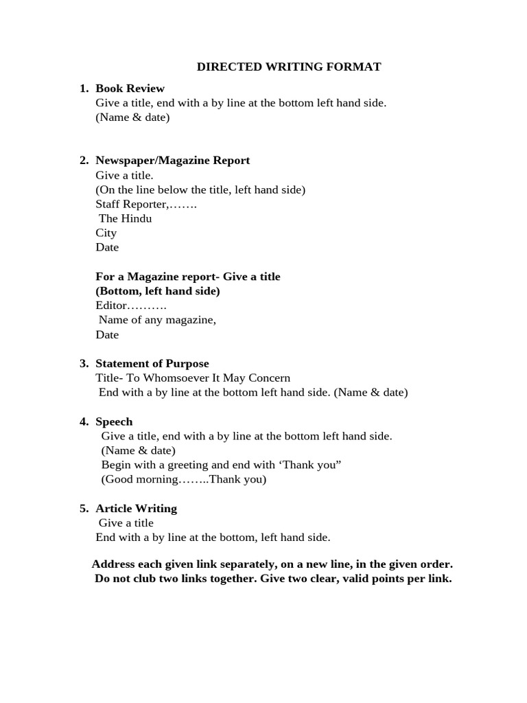 Directed Writing | PDF