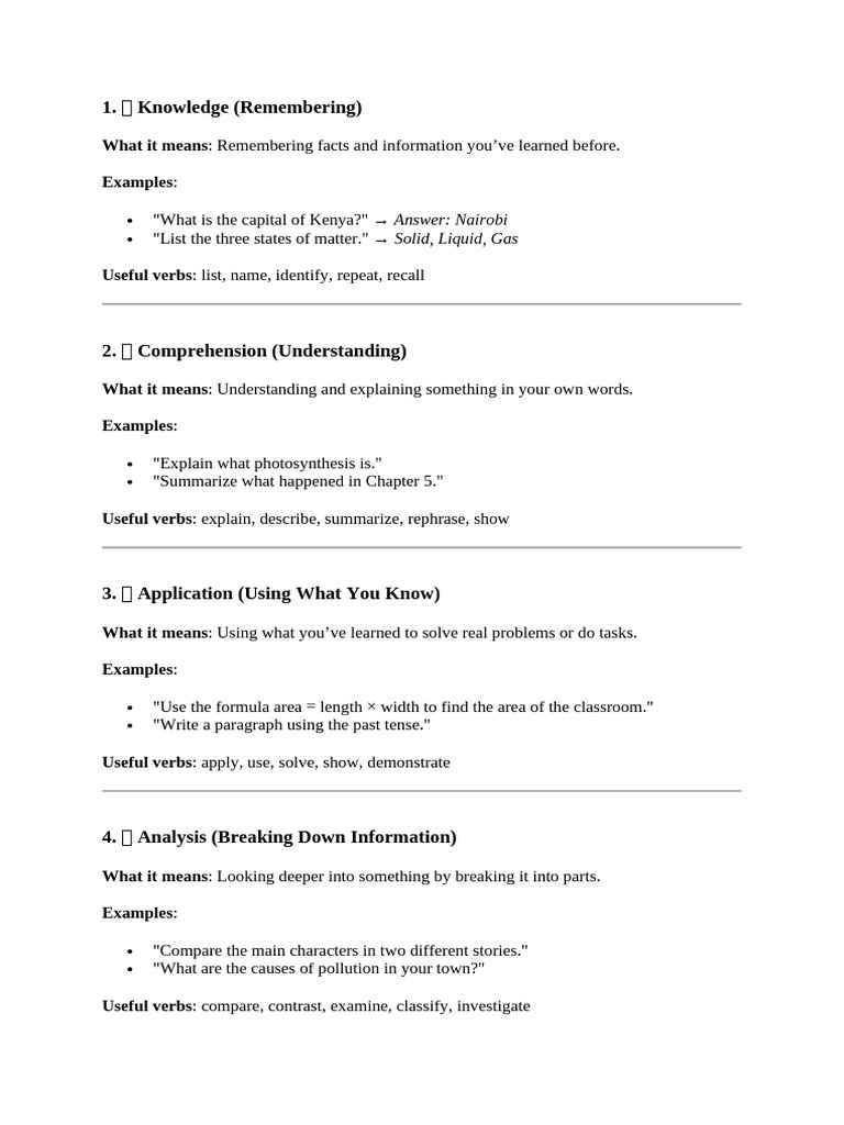 Thinking and Learning Skills | PDF
