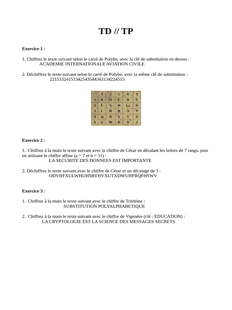 TD // TP: Exercice 1 | PDF