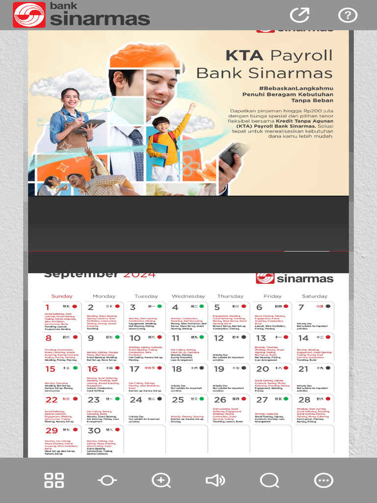 Kalender Digital Bank Sinarmas 2024 2 | PDF