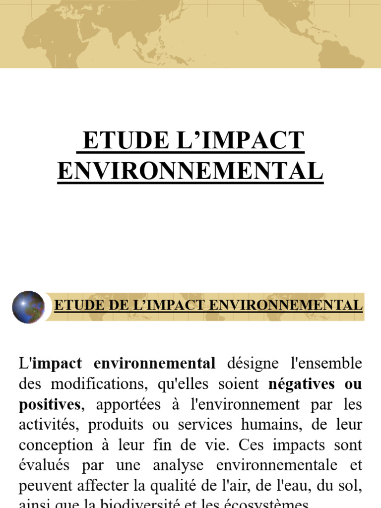 Support de Cours Impact Environnemental Reduit | PDF | Environnement ...