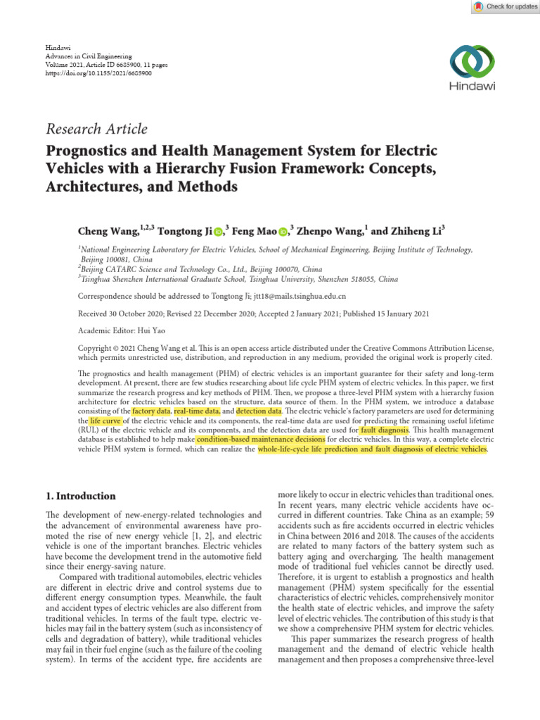 Advances in Civil Engineering - 2021 - Wang - Prognostics and Health ...