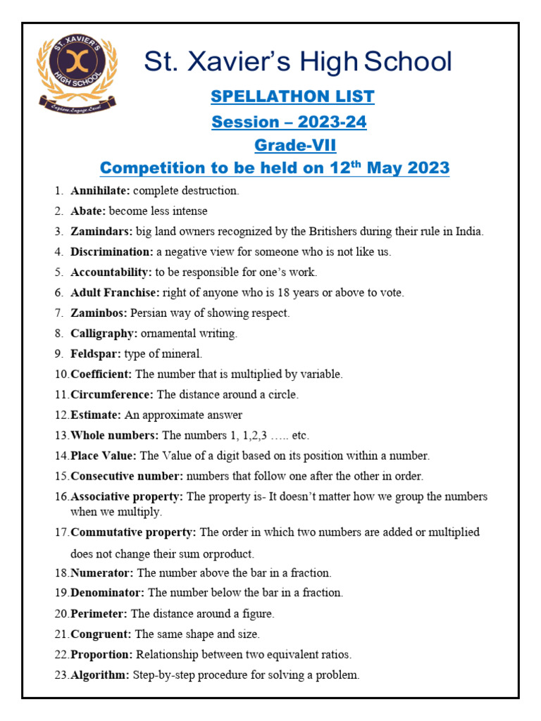 spellathon 7 (23-24) _copy | PDF