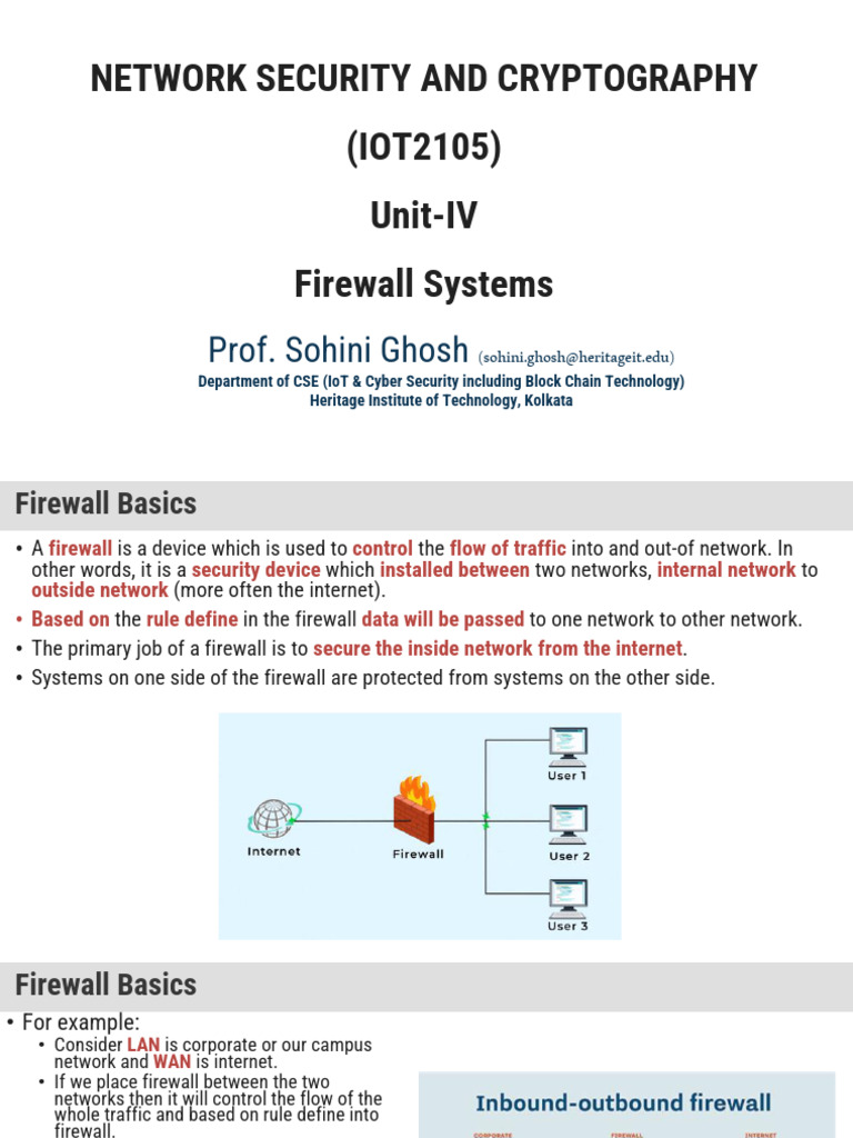 IOT2105 Lecture 5(Firewall) Module IV | PDF | Firewall (Computing ...