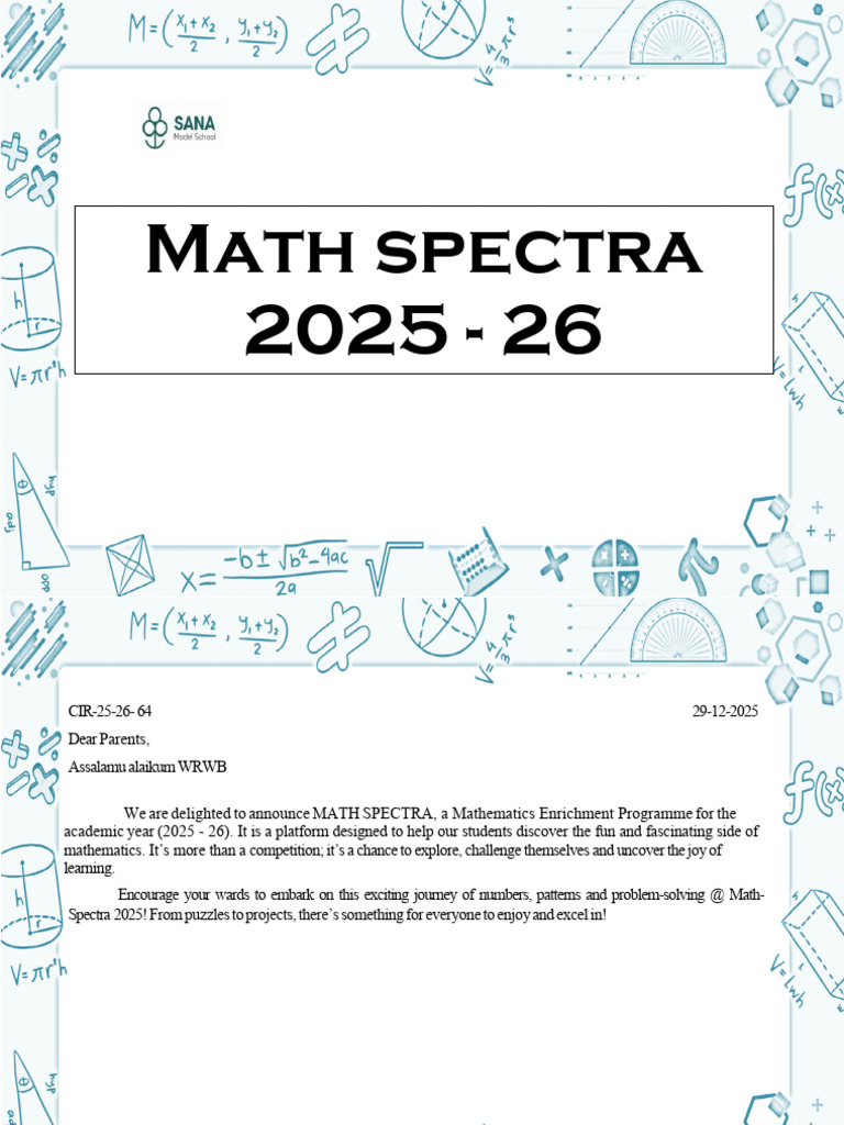 Cir-25-26-64 - Math Spectra 2025 - 26 | PDF | Mathematics
