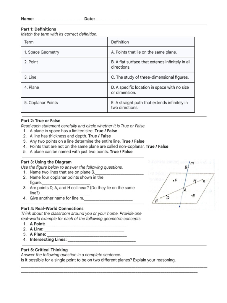 10 Geometric Consepts | PDF | Line (Geometry) | Geometry