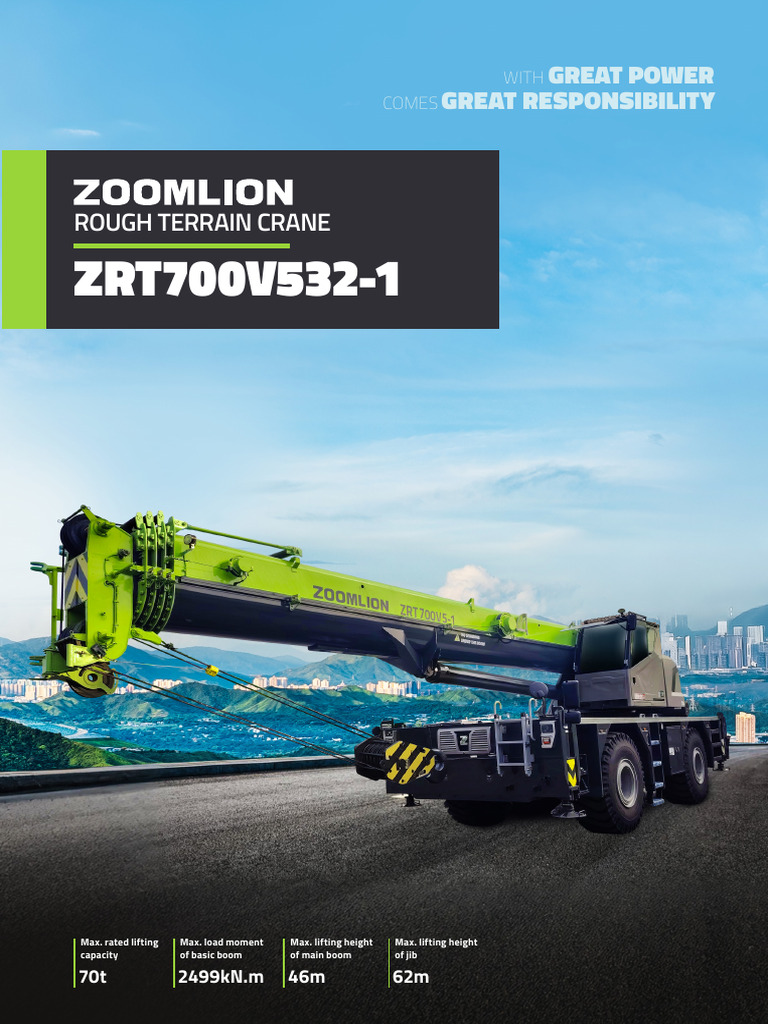 Zoomlion Rough Terrain 70t | PDF | Crane (Machine) | Steering