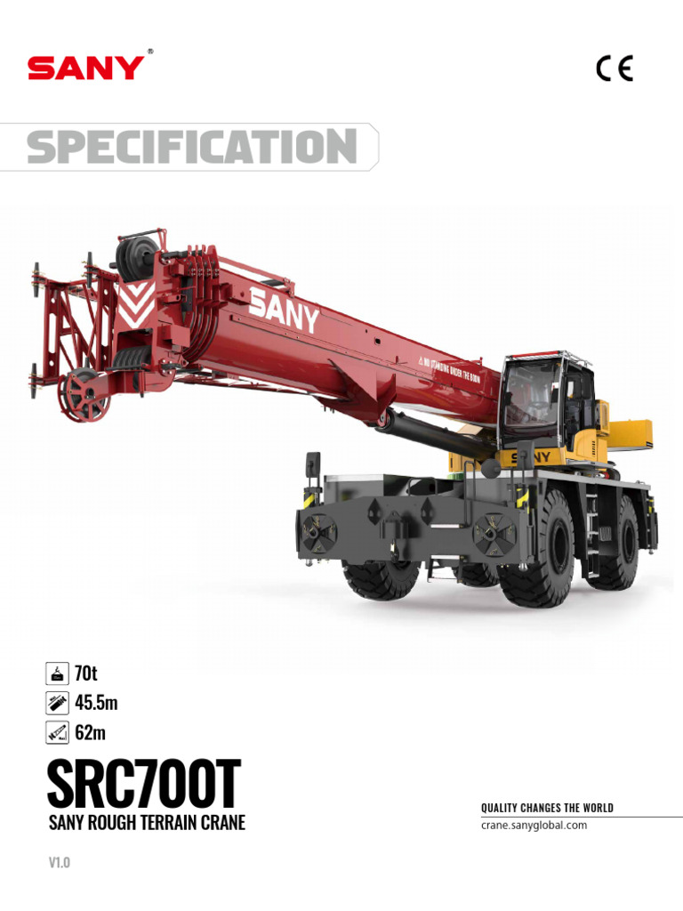 Sany SRC700T-70T | PDF | Axle | Crane (Machine)