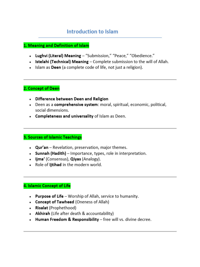 Introduction To Islam-01 | PDF | Prophets And Messengers In Islam | Quran