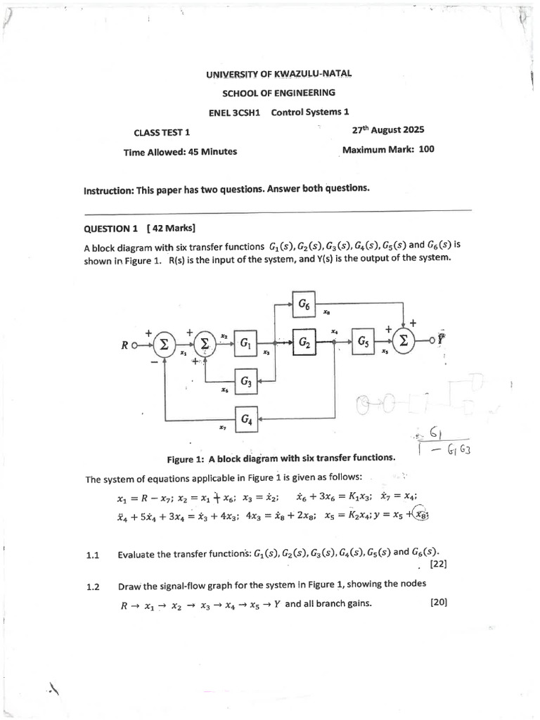 Controls Test 1 2025 | PDF