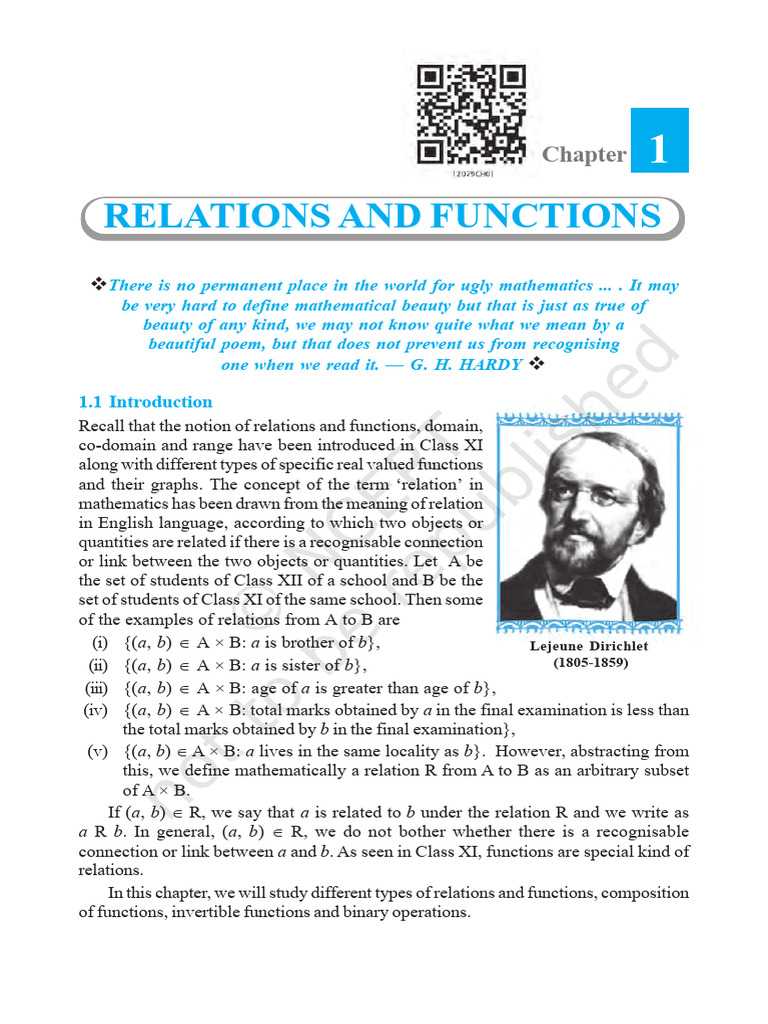 01 Relation and Functions | PDF | Function (Mathematics) | Integer