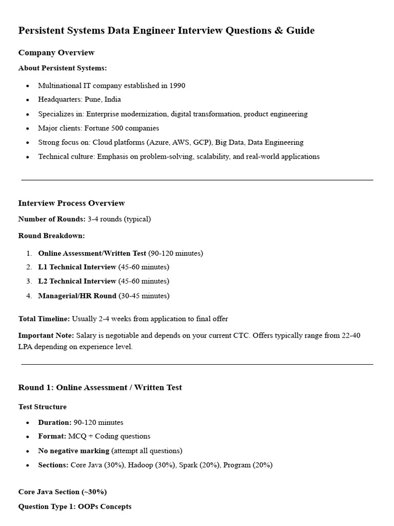 Persistent Systems Interview - MD | PDF | Apache Spark | Apache Hadoop