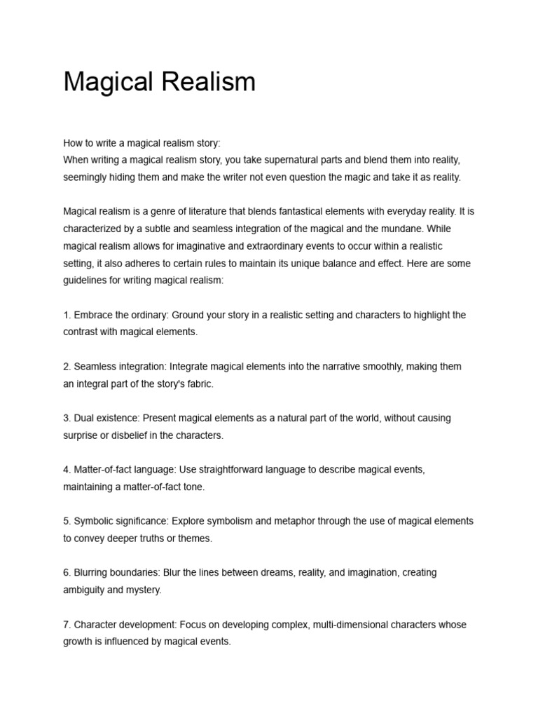 Magical Realism | PDF | Realism (Arts) | Narrative