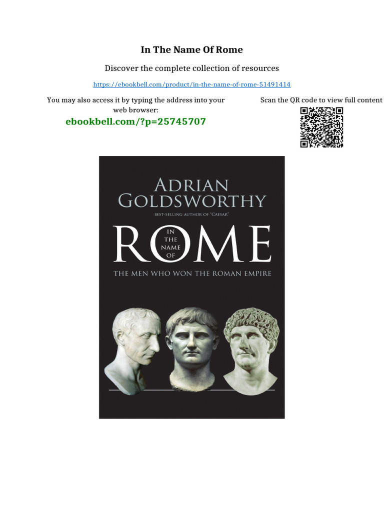 In The Name of Rome PDF Available | PDF | Translations | Intellectual ...