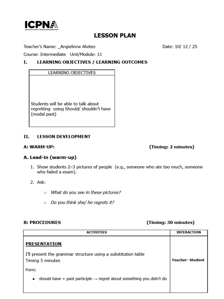 Lesson Plan Format 2013-Cea Model-1 | PDF | Lesson Plan | Grammar
